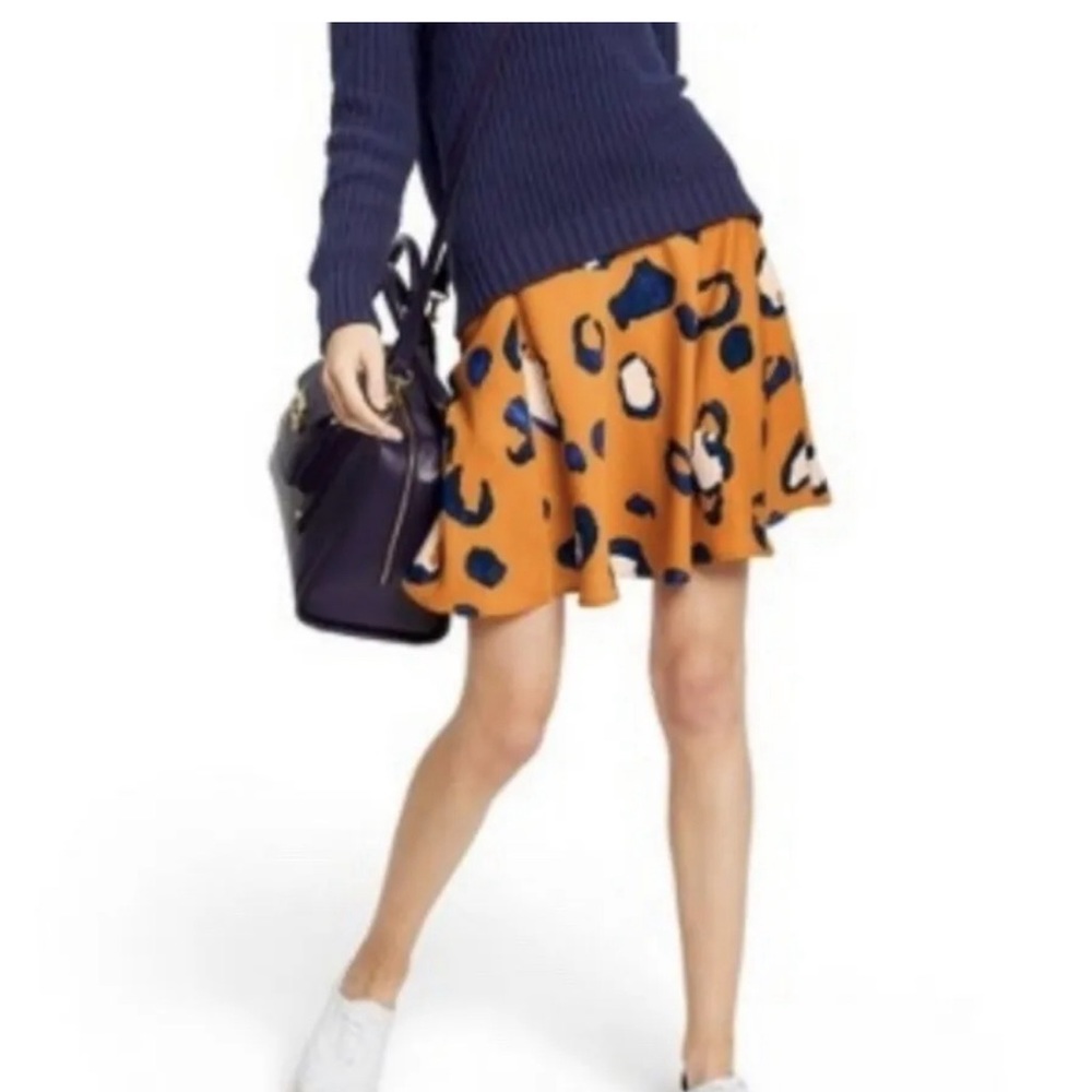 Phillip Lim 3.1 Target orange blue leopard skirt sz 14
